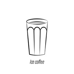 ice coffee hand draw icon. Element of coffee illustration icon. Signs and symbols can be used for web, logo, mobile app, UI, UX