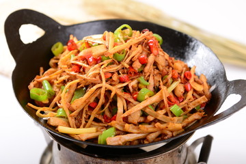 stir fried vegetables in a pan