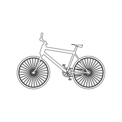 Fototapeta na wymiar White color bicycle icon - vector illustration