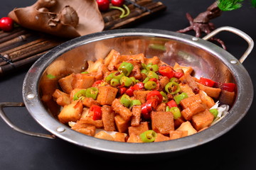 vegetables in a frying pan