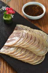 salmon with lemon and dill on white plate