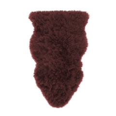 Brown soft wool carpet on white background 3d