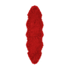 Red soft wool carpet on white background 3d