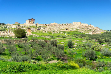 Landscape of the Dougga Ruins in Tunisia.