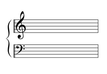 Blank music staff vector illustration © Arcady