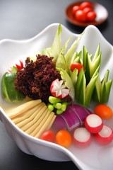 fresh salad with tomatoes and cheese