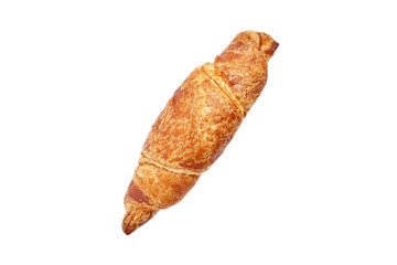 Single croissant isolated on white background