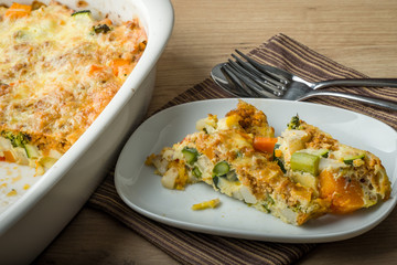 Vegetarian casserole ready to eat