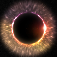 concept art of total eclipse of the sun with majestic scenery 