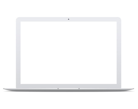 White laptop mockup. Realistic vector