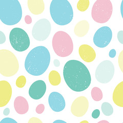 Easter vector seamless pattern. Eggs, pastel, bright elements.