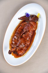 grilled sausage with sauce