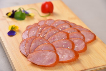 raw meat and sausage