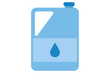 Garrafa azul de agua.