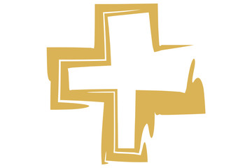 Obraz premium Cruz sobre fondo blanco.