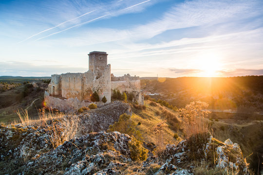 ruined castle at soria countryside, Spain