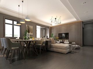 3d render of modern living room