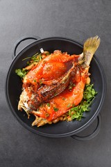 fried fish with vegetables