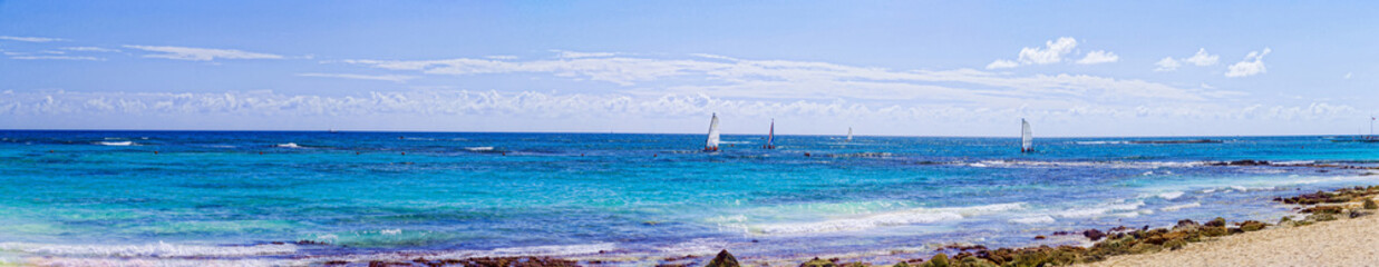 Panorama beautiful sea and the beach.