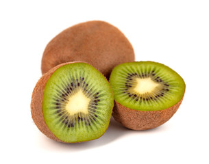 Cuted kiwi fruit isolated on white background, healthy food