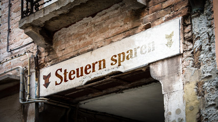 Schild 383 - Steuern sparen