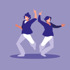 men dancing avatar character