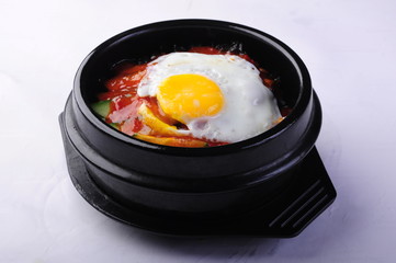 fried egg in a pan