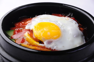 fried egg in a pan