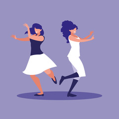 women dancing avatar character