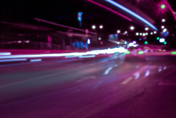 Naklejka premium traffic in city at night