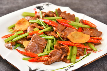 salad with meat and vegetables