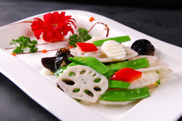 fresh salad with cheese and olives