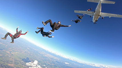 Skydivers having fun