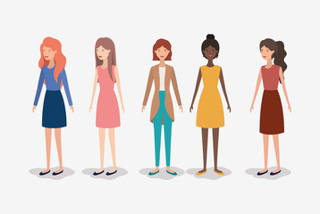 Fototapeta premium group of women characters