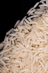 rice closeup. rice on a black background.