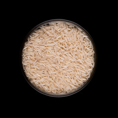 rice closeup. rice on a black background.