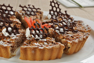 cake with nuts and raisins