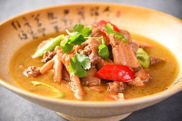 vegetable soup with meat and vegetables
