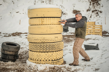 Combat gun shooting training behind and around cover or barricade