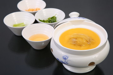 pumpkin soup in a bowl