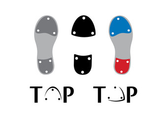 Tap dance shoes soles icon set vector. Dancing tap shoes design element isolated on a white background