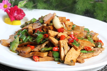 salad with meat and vegetables