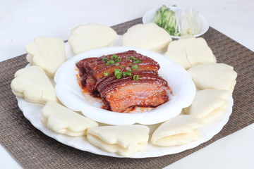 grilled pork steak with vegetables
