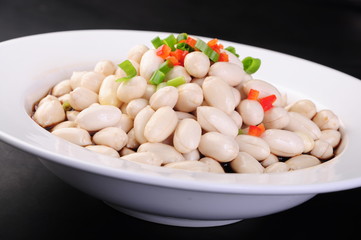 beans in a bowl isolated on white