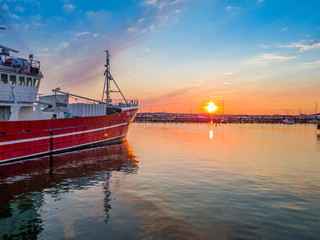 Sunset in the harbor