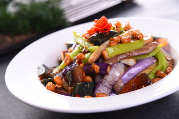 grilled meat with vegetables