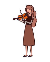 Fototapeta premium young woman with violin character