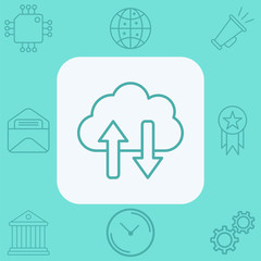 Data transfer vector icon sign symbol