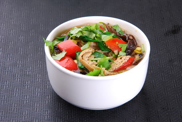 bowl of salsa with tortilla chips