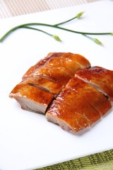 salmon on white background